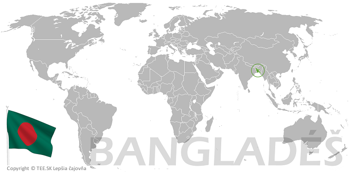 Bangladéš na mape sveta TEE.SK