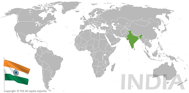 India na mape sveta TEE.SK
