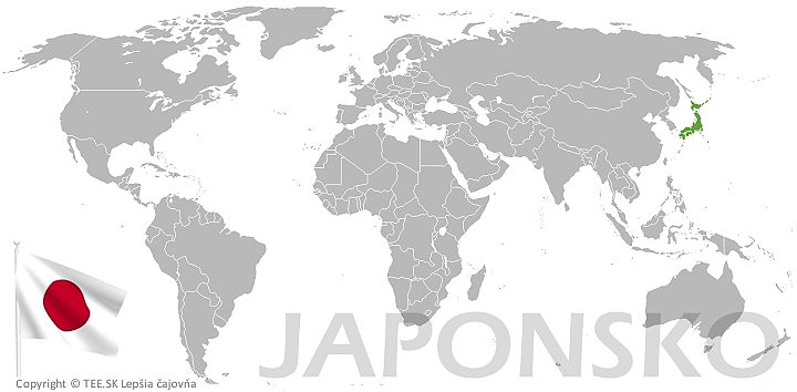 Japonsko na mape sveta TEE.SK