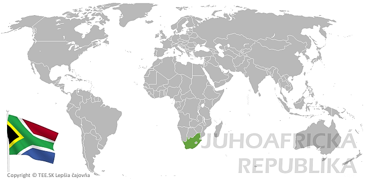 Juhoafrická republika na mape sveta TEE.SK