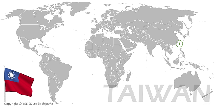 Taiwan na mape sveta TEE.SK