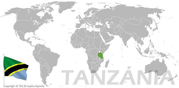 Tanzánia na mape sveta TEE.SK