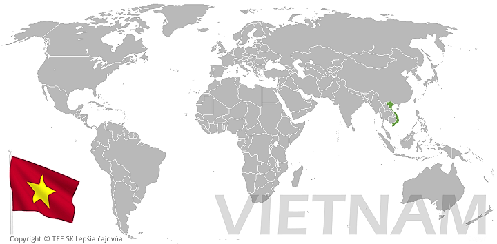 Vietnam na mape sveta TEE.SK