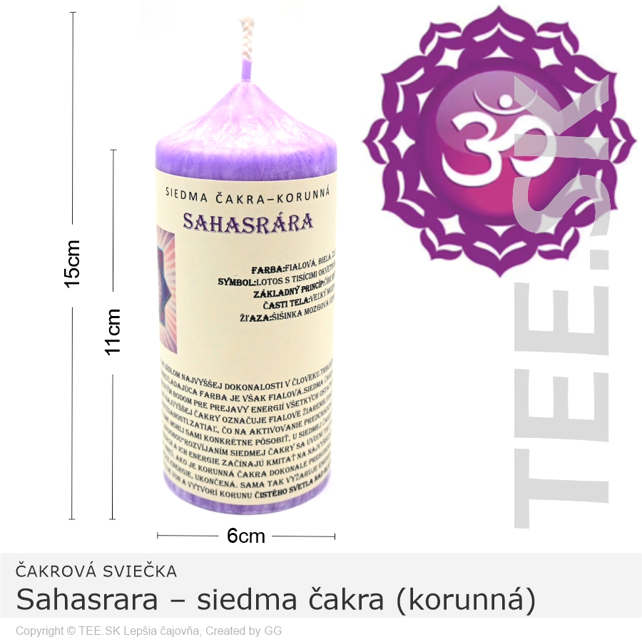 Čakrová sviečka 7. Sahasrara – siedma čakra (korunná)