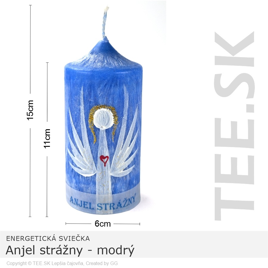 Energetická sviečka – Anjel strážny – modrý