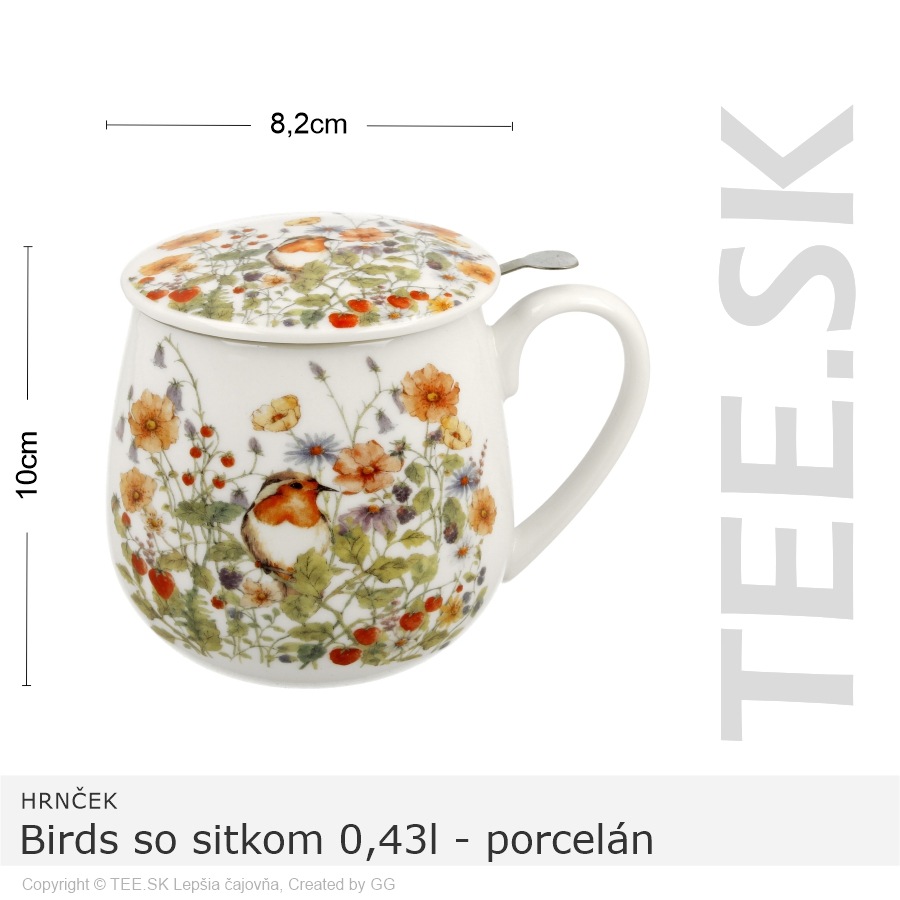 HRNČEK Birds so sitkom 0,43l – porcelán – darčeková krabička