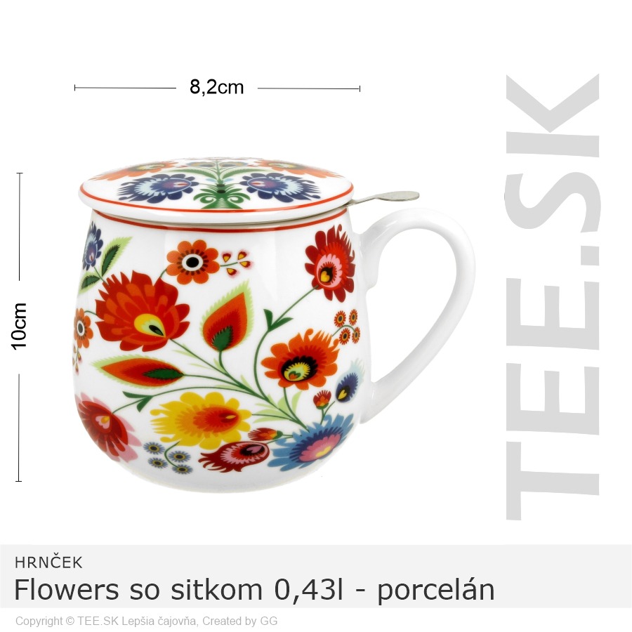 HRNČEK Flowers so sitkom 0,43l – porcelán – darčeková krabička