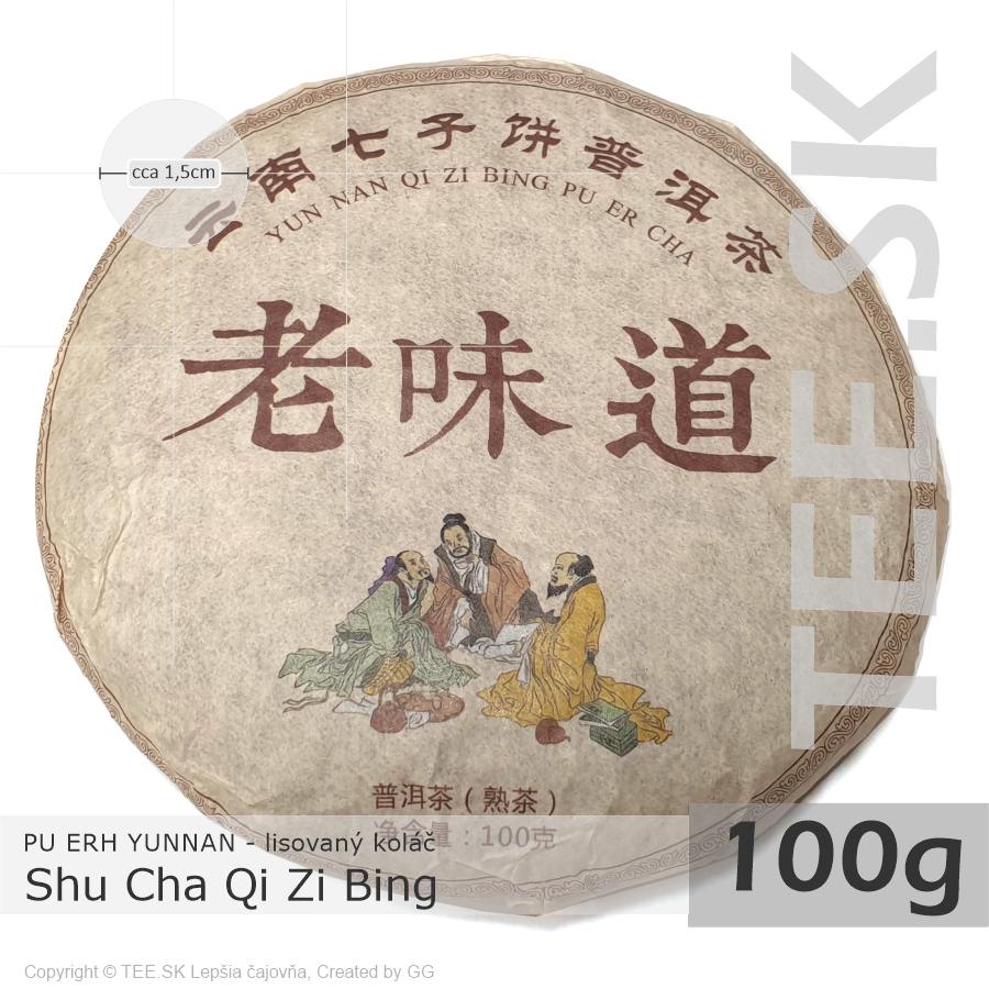 PU ERH Yunnan Shu Cha Qi Zi Bing (100g) – lisovaný koláč
