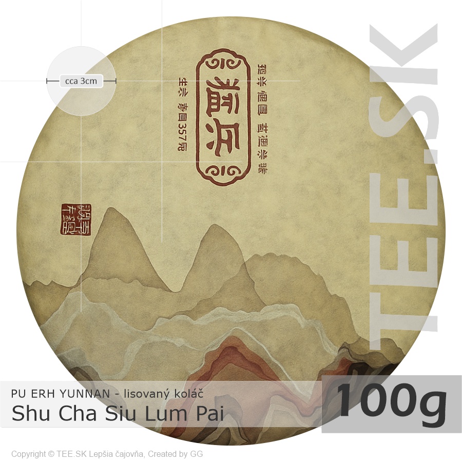 PU ERH Yunnan Shu Cha Siu Lum Pai (100g) – lisovaný koláč