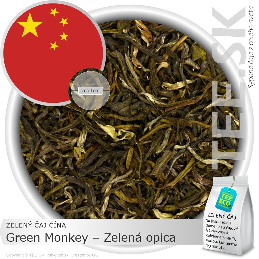 ZELENÝ ČAJ ČÍNA – Green Monkey – zelená opica (50g)