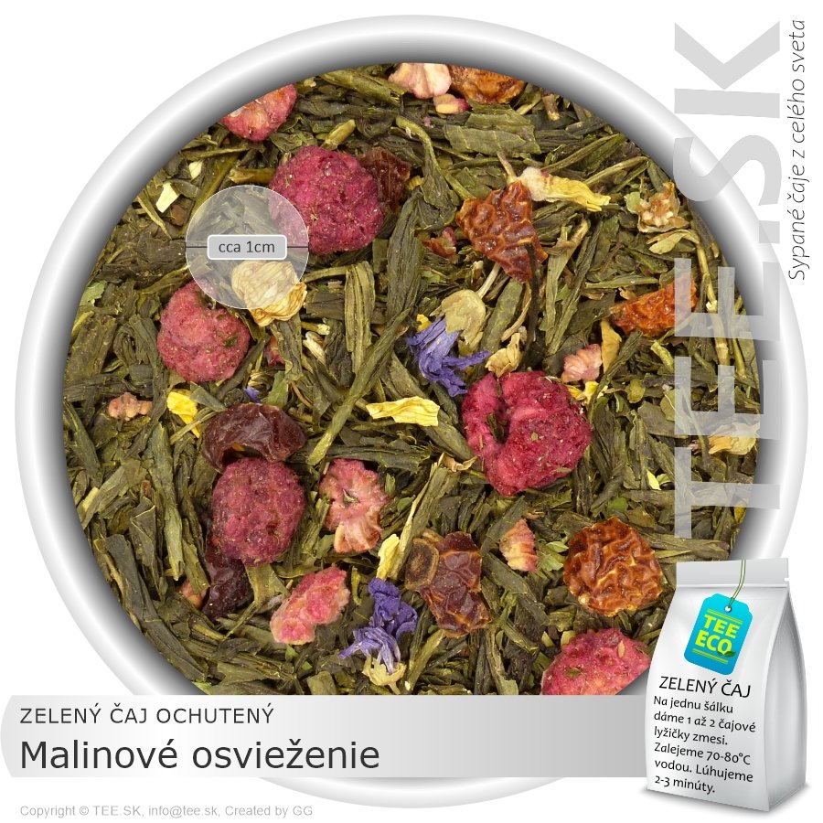 ZELENÝ ČAJ OCHUTENÝ Malinové osvieženie (50g)