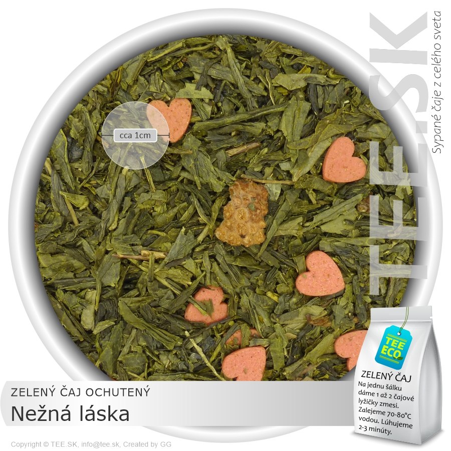 ZELENÝ ČAJ OCHUTENÝ Nežná láska (50g)