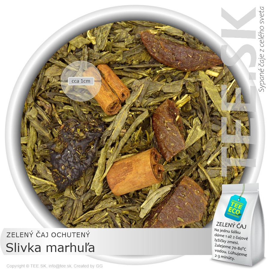 ZELENÝ ČAJ OCHUTENÝ Slivka marhuľa (50g)