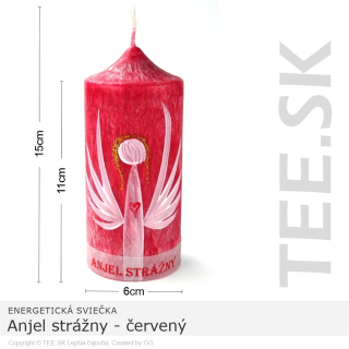 Energetická sviečka – Anjel strážny – červený