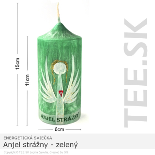 Energetická sviečka – Anjel strážny – zelený