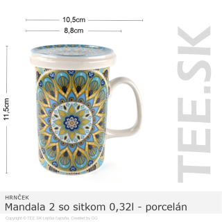 HRNČEK Mandala 2 so sitkom 0,32l – porcelán – darčeková krabička