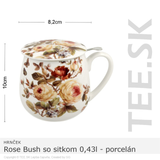 HRNČEK Rose Bush so sitkom 0,43l – porcelán – darčeková krabička
