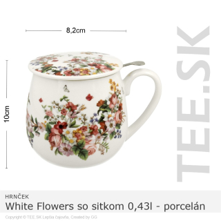 HRNČEK White Flowers so sitkom 0,43l – porcelán – darčeková krabička