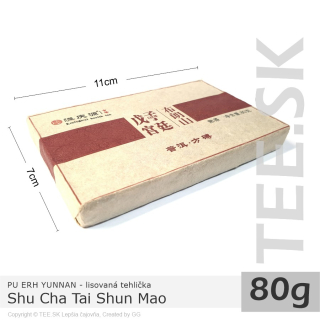 PU ERH Yunnan Shu Cha Tai Shun Mao (80g) – lisovaná tehlička